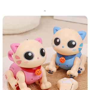 ربات اسباب بازی گربه موزیکال کنترلی آبی Robot Cat Toy for Kids, Remote Control Kitty Toys_اسباب بازی